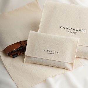 PandaSew Custom Logo Natural Promotional Muslin <b>Bag</b> Cotton <b>Dust</b> <b>Bag</b> Covers Gift Packaging Envelope <b>Bags</b> - Product Image 3