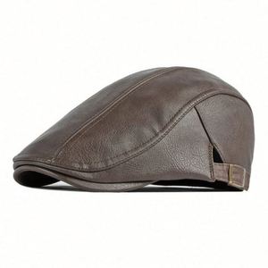 En gros : Chapeaux et casquettes pour hommes en cuir PU, incluant chapeaux Gatsby, bérets, casquettes de golf, casquettes de soleil, casquettes Ivy, bérets et casquettes Ivy à visière décontractées, tendance - Product Image 4