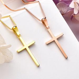 Collana con Croce in Argento 925 Design Minimalista Gioielli Cristiani Placcati Oro per Uomo e Donna Gioielleria Fine all'Ingrosso - Product Image 6