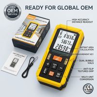 Alat Pengukur Jarak Laser Industri Presisi dengan Layar LCD Jernih, Lampu Latar, Tahan Air, Jangkauan 50m, Genggam, Digital