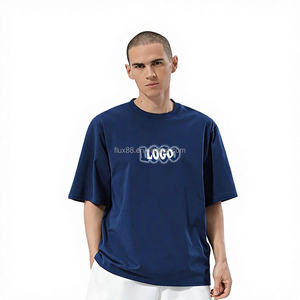 Camisetas de Cuello Redondo de Algodón con Impresión de Logotipo, Manga Corta, Holgadas y de Peso Pesado, Camisetas de Color Sólido para Publicidad y Eventos Culturales - Product Image 1