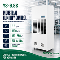Nouveau déshumidificateur industriel électrique grande capacité YS-6.8S avec minuterie 24h, drainage direct par tuyau, conception mobile