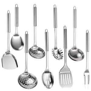 ชุดเครื่องครัวสแตนเลสสีเงินแบบเต็มชุดของขวัญชุดเครื่องครัวไม้พายช้อนระบายน้ำส้อมเครื่องใช้ในครัวเรือนชุดทำอาหารในครัวเรือน - Product Image 5