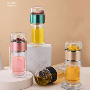 ขวดน้ำแก้วสองชั้น,ขวดชาและน้ำแยกชาแก้วพร้อมที่กรองชา - Product Image 1