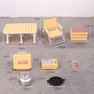 Petits jouets pour enfants, maison de jeu, chaise pliante miniature de simulation, table de pique-nique de camping, accessoires en plastique - Product Image 6