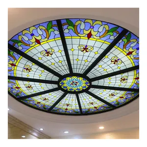 Zf Aangepaste Tiffany Glas In Lood Plafond Dome Covers Art Building Stained Glass Dome Dakraam Dak Decor