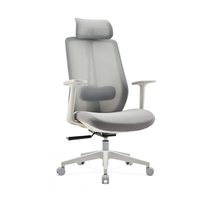 Chaise de bureau exécutive ergonomique et contemporaine PM2932 avec dossier en maille et appui-tête réglable pour bureau à domicile et atelier
