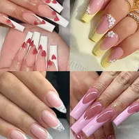 280 pièces de formes doubles françaises pour extension rapide, en plastique fin transparent, à surface mate intérieure, sans papier, pour faux ongles