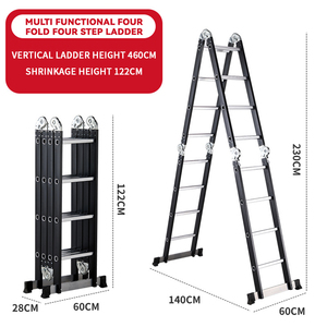 Échelle multifonction en aluminium certifiée EN131, échelle pliante 3/4/5 marches pour usage domestique, industriel, entrepôt, grenier - Product Image 5