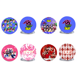121-250 Total Link |   Miroir de maquillage portable pliable rond double face en gros pour les idoles KPOP Stray Kids/Bangta Boys/Twice - Product Image 1