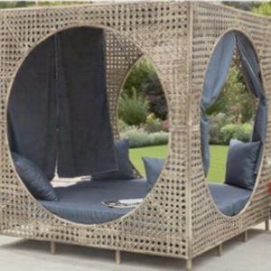 Garden Courtyard Villa B & B Park Scenic Spot Canapé-lit d'extérieur moderne en métal personnalisé avec grand auvent Design durable - Product Image 4