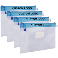 Sacs de rangement en maille à fermeture éclair, personnalisables avec logo, transparents, multi-usages, durables, imperméables, pour l'école, le bureau, les documents