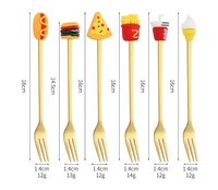 Ensemble cadeau de couverts de table mignons en acier inoxydable, avec cuillère à mélanger à tête en silicone motif poupée de dessin animé et fourchette, pour le café, pour le marché international