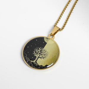 Collier pendentif Arbre de <span class=keywords><strong>Vie</strong></span> chrétien plaqué or 18 carats en acier inoxydable, cadeau porte-bonheur <span class=keywords><strong>pour</strong></span> <span class=keywords><strong>les</strong></span> <span class=keywords><strong>amis</strong></span> - Product Image 2