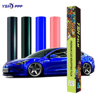 Film PPF de luxe PET brillant effet cristal bleu glacier changeant de couleur, garantie 5 ans, rouleaux de 7,5 mil d'épaisseur, rejet UV/IR à 90 % pour carrosserie