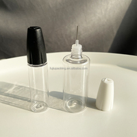 10ml 15ml 20ml 30m Bouteille de liquide en plastique à pointe d'aiguille en métal PET transparent avec bouchon sûr à l'épreuve des enfants