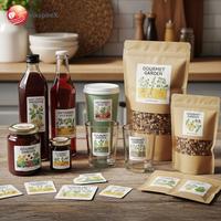 Étiquette d'emballage écologique personnalisée pour récipient alimentaire, autocollant de rouleau d'impression CMJN étanche pour aliments végétaliens biologiques