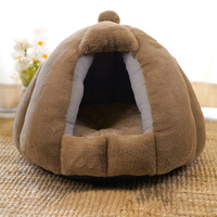 Indoor-Tierhaus mit herausnehmbarem Kissen, geschlossenes, warmes Katzen- und Hundebett für Welpen und Katzen, Katzenhaus
