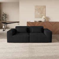 Canapé modulaire sectionnel moderne noir en velours nuage VOXHOME US en stock, livraison directe, pour salon