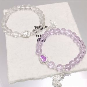 Crystal Glaze <b>Beaded</b> Gourd <b>Bracelet</b> Sweet Jewelry Women's Butterfly <b>Bracelet</b> Fantasy Popcorn Cracked Crystal Beads <b>Bracelet</b> - Product Image 2