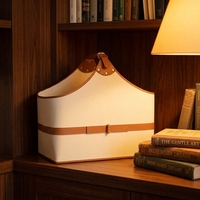 Panier de rangement élégant en tissu et cuir de haute qualité pour magazines et foulards, panier cadeau avec poignée