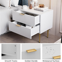 Table de Chevet en Bois de Luxe avec Pieds Dorés, Table d'Appoint Moderne pour Chambre à Coucher, Salon, Canapé – Design Unique – Offre Spéciale