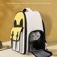 Sac carré transparent réglable avec fermeture éclair, écologique, mignon, moderne, pour l'extérieur, motif chats de dessin animé, en tissu Oxford respirant, imperméable et portable