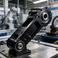 Boîtier d'actionneur robotique en aluminium anodisé noir, usinage CNC 5 axes pour l'automatisation