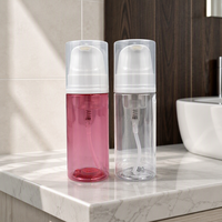 Bouteilles en plastique transparentes portables de 100 ml, flacon pompe à mousse avec bouchon blanc transparent pour le lavage du visage, le savon pour les mains