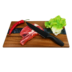 Tabla de cortar de nogal y resina negra, bandeja de servicio azul de resina para cocina, hecha a mano, nuevo diseño, 2023 - Product Image 4