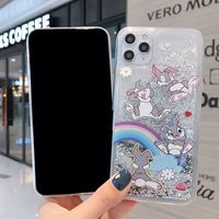 Coque Bling Cartoon 3D Dynamique Luxe 14 avec Paillettes Liquides Transparente Souple TPU+PC Antichoc Étanche avec Support pour /
