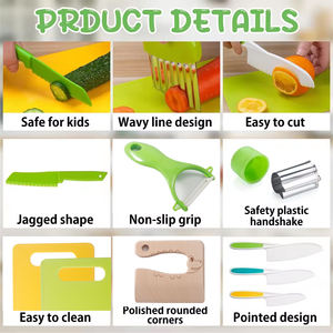 ชุดมีดทำครัว13ชิ้นสำหรับเด็กเครื่องมือทำครัวชุดมีดทำอาหารสำหรับทำอาหารจริง - Product Image 2