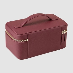 Borsa Cosmetica Personalizzata con Manico e Cerniera, <span class=keywords><strong>Beauty</strong></span> Case da Viaggio in Pelle Saffiano per Trucco e Articoli da Toeletta - Product Image 3