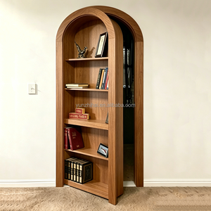 <span class=keywords><strong>Porte</strong></span> de bibliothèque dissimulée en bois naturel avec arche pour bureau et chambre à coucher - Product Image 1