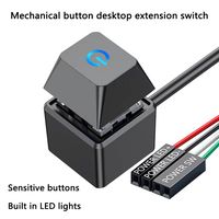 Sakelar komputer Desktop 1.95m, lampu LED Motherboard PC tombol nyala/mati eksternal kabel ekstensi untuk kantor rumah