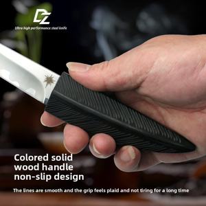 มีดพกพาแบบยุทธวิธี Black Feather ปรับแต่งได้ตามต้องการ OEM คุณภาพสูง ใบมีดเหล็กกล้าไร้สนิมคมตรง ด้ามไม้ DIY 1 - Product Image 4