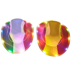 Sombrero de Vaquero con Luces LED Intermitentes de Colores, Sombrero con Diseño de Bandera Nacional para Fiestas, Festivales y Eventos Deportivos - Product Image 1
