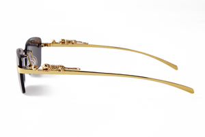 ADE WU STY8665C or léopard décoration lunettes <span class=keywords><strong>de</strong></span> soleil sans cadre femmes sans monture clair lentille Anti-bleu lunettes - Product Image 4
