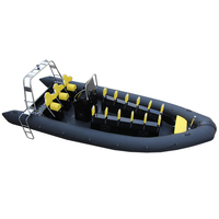 Mesin Yamaha 23ft serat kaca tiup, perahu tiup 12 kemampuan perahu luar, konsol tengah 7m dengan kulit kaku
