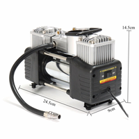 Gonfleur de pneus à Double cylindre robuste, Mini pompe de voiture Portable 12v compresseur d'air de voiture numérique avec lumière Led