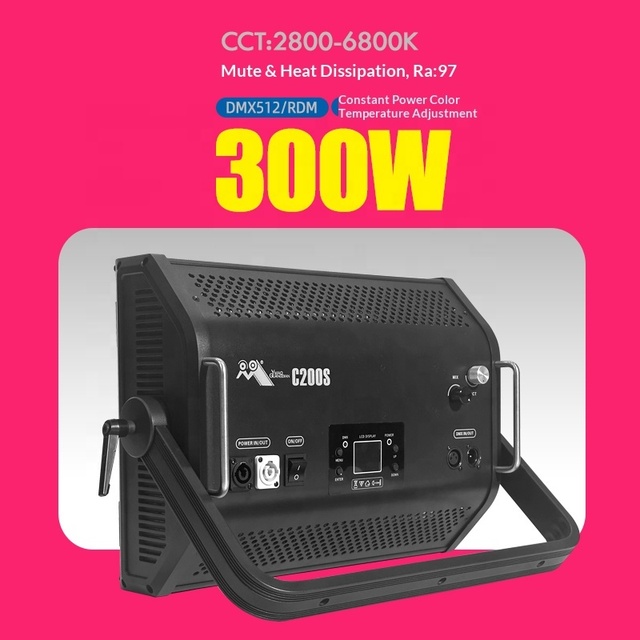 High Power 300 Watt LED Video Light Panel with DMX Control Ideal for TV Studio and Events Lighting