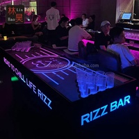 Dernier jeu de boisson au design moderne Table de ping-pong éclairée pour restaurant de sport Bar Lounge Club
