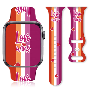 Correa de reloj de silicona con estampado de flores <span class=keywords><strong>Gay</strong></span> para Apple Watch Correa de impresión lésbica - Product Image 6