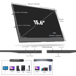 <span class=keywords><strong>Monitor</strong></span> Portatile HDR da 15,6 Pollici Plug and Play con <span class=keywords><strong>Smart</strong></span> Cover, Tipo C, FHD 1920*1080P TN per Laptop, Display Esterno da Viaggio - Product Image 3