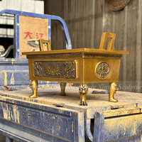 Grand brûleur d'encens en laiton doré antique de haute qualité sur mesure pour le bouddhisme