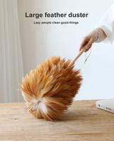 Grand plumeau en plumes de poulet pour ventilateurs de plafond et nettoyage de la poussière domestique/voiture, sans perte de plumes