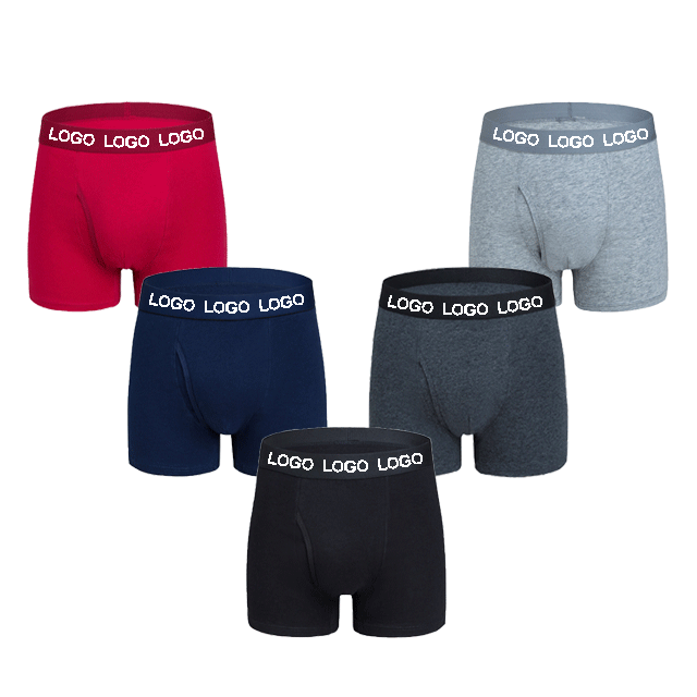 OEM ODM мужские трусы-боксеры с логотипом на заказ, Короткие хлопковые мужские трусы