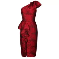 Robe élégante sans manches à taille haute et coupe ajustée en rouge uni pour le printemps et l'été, vente en gros directe d'usine