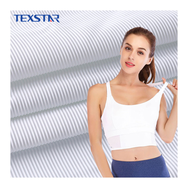 High-Elasticity 4 Way Stretch Polyamide Elastane Rib Knit Heavyweight Plain Dyed Fabric for Sportswear Boys Activewear