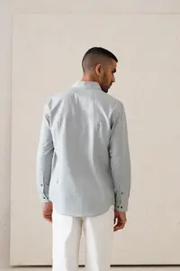 Camisa Casual para Hombre, 100% Algodón, Cuello con Botones, Diseño Sólido, Manga Larga, Transpirable, de Secado Rápido, Tejida para Verano, Talla XL, Servicio OEM - Product Image 4